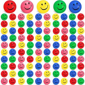 Zhanmai 100 Pieces Smile Face Stress Balls for Kids and Adults Funny Stress Ball Foam Soft Colored Smile Toys for Relief Anxiety(Vivid Color)