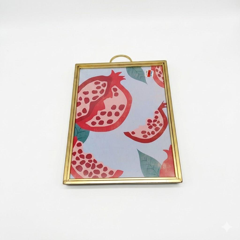 Framed Pomegranate Fruit Market Poster Canvas Print Art Boho Trendy Painting Wall Art Pictures Home DecorDecoration for KitchenLiving Room Wall Decoration Art Print (Gold Framed)
