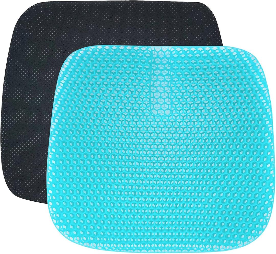 Gel Seat Cushion for Office Chair, Super Breathable Honeycomb Design Comfort Support for Lower Back, Spine, HIPS, Multi-Use Seat Cushion with 1 Non-Slip Cover