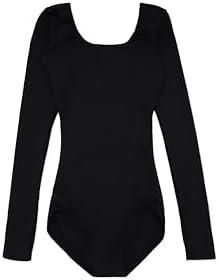 Capezio Girls' Team Basics Long Sleeve Leotard L Black