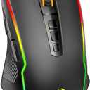 Redragon Gaming Mouse, Wired Gaming Mouse with RGB Backlit, 8000 DPI Adjustable, Mouse with 9 Programmable Macro Buttons & Fire Button, Software Supports DIY Keybinds, M910-K