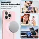 for iPhone 16 Pro Magnetic Case, Luxury Cute Soft Liquid Silicone Case for Women Girls Men Anti-Scratch Anti-Drop Bumper Shockproof Full Camera Lens Protection Cover for iPhone 16 Pro-Pink