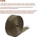 LEDAUT 2" x 50' Titanium Exhaust Heat Wrap Roll for Motorcycle Fiberglass Heat Shield Tape with Stainless Ties