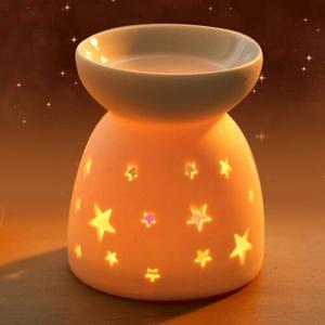 Ceramic Oil Burners, Oil Warmer Wax Melt Burners Candle Diffuser Incense Oil Burner Tealight Candle Aromatherapy Aroma Burners Aroma Burner Ceramic Warmer Yoga Spa Home Decor(Stars)