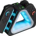 Hosanwell Switch 2 Controller Fast Charging Dock for Switch2,4 Joycos Simultaneous Charging Station with 7 Customizable RGB Lighting Modes, Fast Charge USB-C Cable Included (Black)