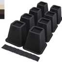ANNKUT 6 Inch Heavy Duty Bed Risers, Furniture Risers for Desk, Chair, Table or Sofa, Couch Lift Risers, Supports up to 2200 lbs per Leg(8 Pack Black)