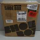 SEE SPRING 12 Pack Shoe Storage Box, Clear Plastic Stackable Shoe Organizer for Closet, Space Saving Foldable Shoe Rack Sneaker Container Bin Holder, White 