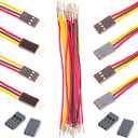 Dupont 2.54mm Wire Male to Female Dupont Connector and 22AWG Pre-Crimped Cable, Single Row 1/2/3/4/5/6/7/8/9/10P JST Connector with Length of 10/30/50/100cm Dupont Wire (5Pcs MF 3P-10CM)