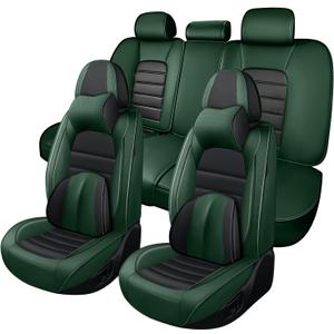 Car Seat Cover Fit for Hyundai Santa Cruz 2022-2025,Compatible Airbag Non-Slip Waterproof Seat Cover,Car Seat Protector Premium Interior (Luxury 5 Seats,Black Green)