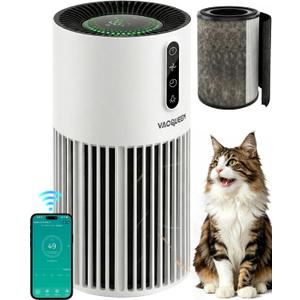 Smart Air Purifiers for Bedroom Home with Timer and Schedule, Cover 2200 Ft²and Quiet Sleep Mode, Washable Pre-Filter, WiFi HEPA Air Purifier For Remove Home Pets Odors, Smoke, Dust (White)