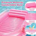 HeySplash Inflatable Tanning Pool, Flamingo Tanning Float with Cup Holders, Pool Floats Adult with Detachable Inflation Pillow Dual Handles, Inflatable Pools for Beach Party Backyard