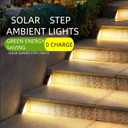 Solar Stair Lights  Waterproof IP67 Step & Deck Lighting for Outdoor Patio, Garden, and Home Dcor  Solar-Powered LED Stairway Lights (Warm White, 6 Pack)