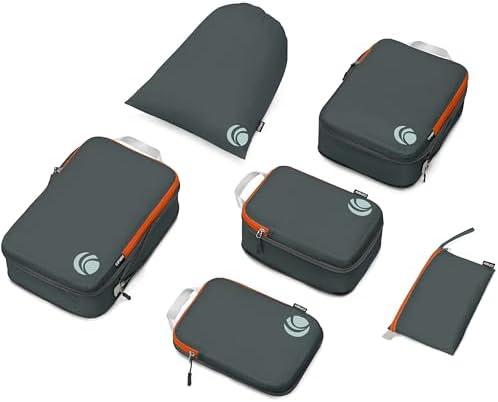 Cipway Compression Packing Cubes Set, Ultralight Expandable Travel Packing Organizers for Carry on Luggage (Grey 6pcs)