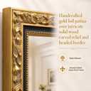Vintage Black Gold Bathroom Mirror, 28 x 40 Inch Baroque Wall Mirror