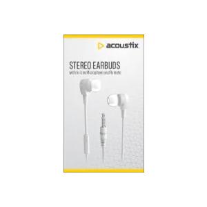 Acoustix Stereo Ear Buds with Microphone - White