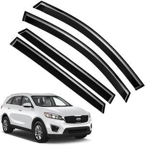 Rain Guards for Kia Sorento 2016-2020, Tape-on Side Window Deflectors for Kia Sorento, Window Visors for Kia Cars, Car Accessories 4 Rain Guards