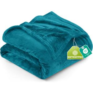 Utopia Bedding Fleece Blanket Queen Size Turquoise 300GSM Luxury Anti-Static Fuzzy Soft Microfiber Bed Blanket (90x90 Inch)