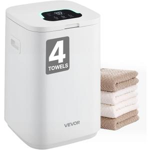 VEVOR Towel Warmers for Bathroom, Towel Warmer Bucket with Child Lock & High-Temp Light & 24H Delay Timer & Auto Shut Off Fits up to 4 Oversized Towels, Blankets, Clothes, Bathrobes and More, White