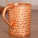 NZM Moscow Mule Mug (16 Oz), Hand Hammered Finish Copper Mug | Solid Copper Mugs for Moscow Mule, Iced Coffee, Cocktails, Chilled Drinks with Ayurvedic Health Benefits.