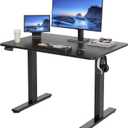 LongKe Electric Standing Desk Adjustable Height, 40x24 Inches Sit Stand up Desktop for Home Office, Ergonomic Rising Computer Table with Memory Preset, Black
