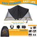 Orzbow Baby Mosquito Net with Sun Shade UPF50+ for Stroller, Universal Stroller Mosquito Netting Privacy Cover with Two-Way Zipper and Storage Bag for Car Seats, Baby Summer Travel Essentials, Black