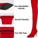 Elisabet Tang Thigh High Boots Over the Knee Boots for Women,Sexy 4.3 inch Stilettos High Heels Boots Stretch Suede Long Pointed Toe Shoes