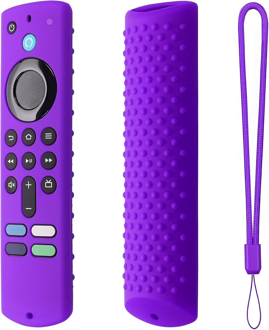 Silicone Cover Compatible with Fire TV Stick (3rd Gen) Remote Firestick Remote Cover for Firesticksticktv Silicone Protective Case Sleeve(Purple) (Purple)