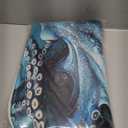 Octopus Bath Mat Teal Blue Octopus Tentacles Sea Kraken Nautical Ocean Marine Life Microfiber Memory Foam Bathroom Decor Rugs for Kitchen Bedroom (18"30")