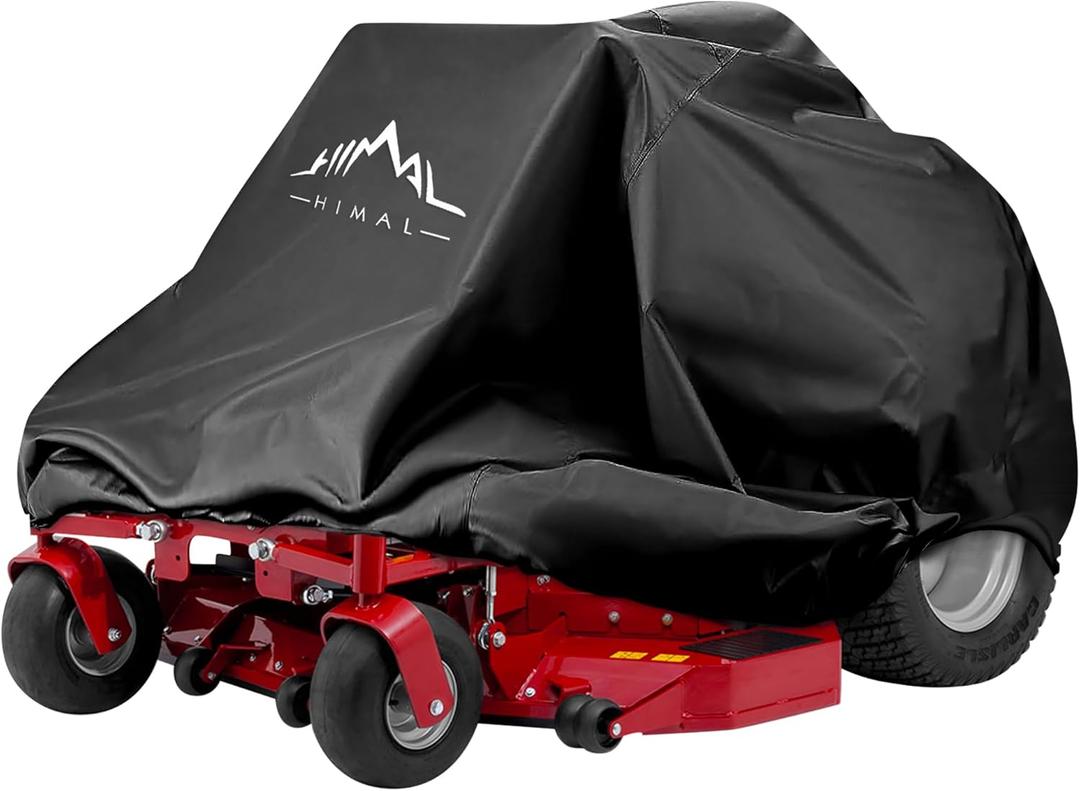 Himal Outdoors Zero Turn Mower Cover, Heavy Duty 600D Polyester Oxford, UV Protection Universal Fit with Drawstring & Cover Storage Bag, Mower Protector for Decks Up to 60"