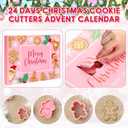 Christmas Baking Advent Calendar 2025, 24 Days Gingerbread Christmas Cookie Cutters Xmas Countdown Cookie Stamps Baking Tool Gift for Beginners Women Adult Family Couples Party Favors