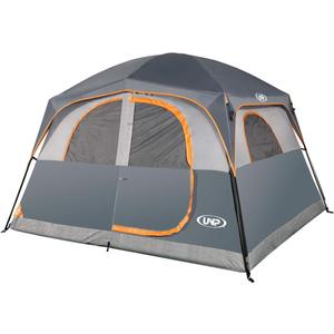 UNP Tents 6 Person Waterproof Windproof Easy Setup,Double Layer Family Camping Tent with 1 Mesh Door & 5 Large Mesh Windows -10'X9'X78in(H) (10 ft x 9ft x 78 inch, gray)