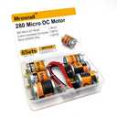 6Pcs 280 Micro DC Motors 3V-12V 13500RPM 0.5A with 2.8mm Insulated Connector & 6inch 20AWG Wire for RC Boat, DIY Airplane, Model Toys, 12V DC Motor Compatible