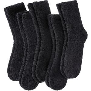 LINEMIN Womens Fuzzy Socks Cozy Fluffy Winter Warm Slipper Socks Microfiber Soft Home Sleeping Socks, One Size