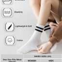 YUWELL Womens Striped Crew Socks, Cotton Cozy Casual Socks for Women 4 Pairs, Size 5-10