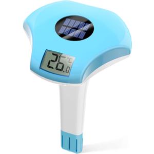 BALDR Floating Pool Thermometer, Solar Powered Pool Thermometer, Easy-to-Read/Use (Blue)