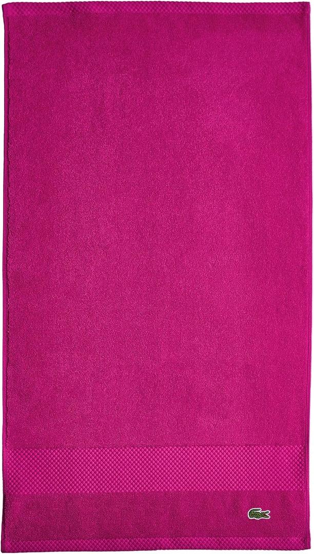Lacoste Heritage Anti-Microbial Supima Cotton Hand Towel, Magenta, 16" x 30"  Absorbent & Quick Drying, Premium Super Soft Bath Towel, Bathroom Essential, Gift for All Occasions, Machine Washable