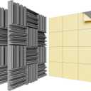 36 Pack Self-Adhesive Sound Proof Foam Panels,12 X 12 X 2 inches Acoustic Foam,High Resilience Sound Proofing Padding for Wall,Sound Absorbing Panels Suitable for Home Studios, Offices - Gray