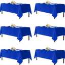 sancua Royal Blue Tablecloths for 6 Foot Rectangle Tables, 6 Pack - 60x102 Inch - Washable Fabric Cloth Table Cloth, Reusable Polyester Table Covers for Wedding Party, Banquet, Independence Day