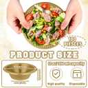 Lallisa 100 Pcs 12oz Gold Disposable Plastic bowls Dessert Cups Ice Cream Snack Salad Soup Food Serving Bowls for Party Favor Picnic