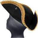 Rubies Black Tricorn Pirate Hat for Adults, Men's No Size