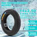 2.50-10 Bike Tires Foldable 14x2.50(64-254) Tubeless Tire
10 in Explosion-Proof Electric Bicycle Tire Tubeless Puncture Resistant Ebike Tire Suitable for E Bikes for Men, Kids