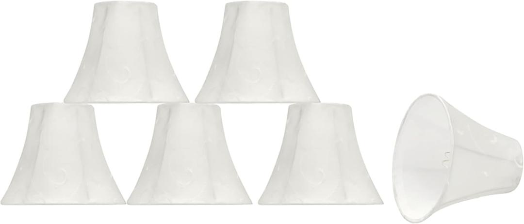 Aspen Creative 30057-6A, Bell Clip-On Chandelier Lamp Shade, Beige, 3" Top x 6" Bottom x 5" Slant Height, Set of 6