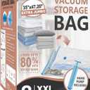 Cozy Essential Vacuum Storage Bags, 80% Compression Vacuum Seal Space Saver Plastic Packaging Bags for Clothes, Blankets, Pillow, Bedding, Comforters, Sealer Clothing Storage, 8 XXL Jumbo