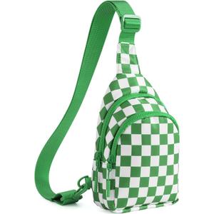 Checkered Sling Bag for Women Small Backpack Crossbody Chest Bag Fanny Packs Purses