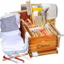 BeeCastle 8-Frame Bee Hives and Supplies Starter Kit,Beehive Kit Dipped in 100% Beeswax,Bee Keeping Supplies-All Beginners Kit Includes Beekeeping Supplies Tool Set and Bee Suit.
