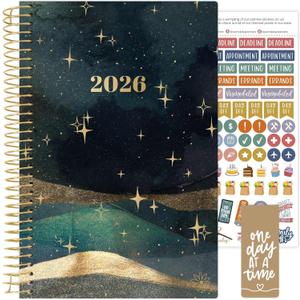 bloom daily planners 2026 Planner (January - December) Calendar Year Organizer - 5.5 x 8.25 - Weekly & Monthly Agenda Book with Stickers & Bookmark - Celestial Skies