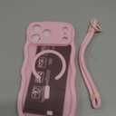 3 in 1 Magnetic for iPhone 17 Pro Max Case, Cute Wavy [Full Camera Protection] [Fit for MagSafe] 1X Screen Protector + 1X Wrist Strap, Trendy Women Girly Case for iPhone 17 ProMax 6.9", Peach Pink