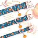 Faygarsle Bow Tie Dog Collar Halloween Fall for Small Medium Large Dogs Fashionable Cute Collars for Male Female Dogs Orange Cotton Collar with Metal Buckle Pumpkin Chestnuts Pattern M