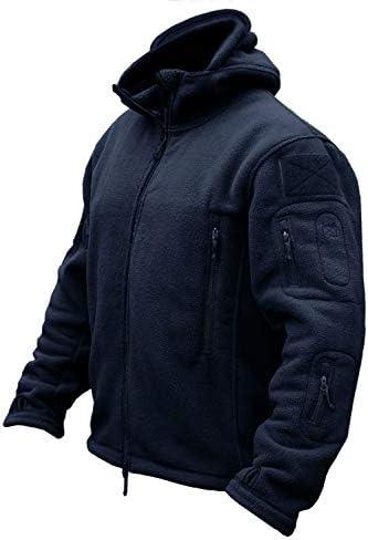 CRYSULLY Men's Military Tactical Sport Warm Fleece Hooded Outdoor Adventure Jacket Coats, 2XL