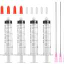 20ml Glue Applicator Syringes with 18G 4 Inch Blunt Tip Injector Long Needles and Cap for Dispenser Liquids, Ink, Oil, Epoxy, Wood Glue